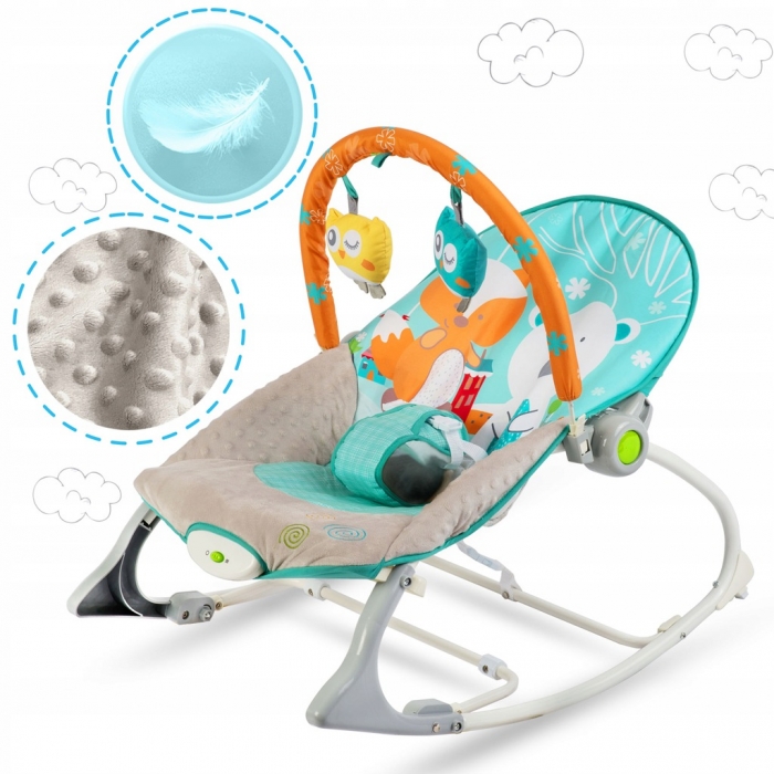 Balansoar Calmant Ricokids cu Vibrații, Turcoaz - imagine 4
