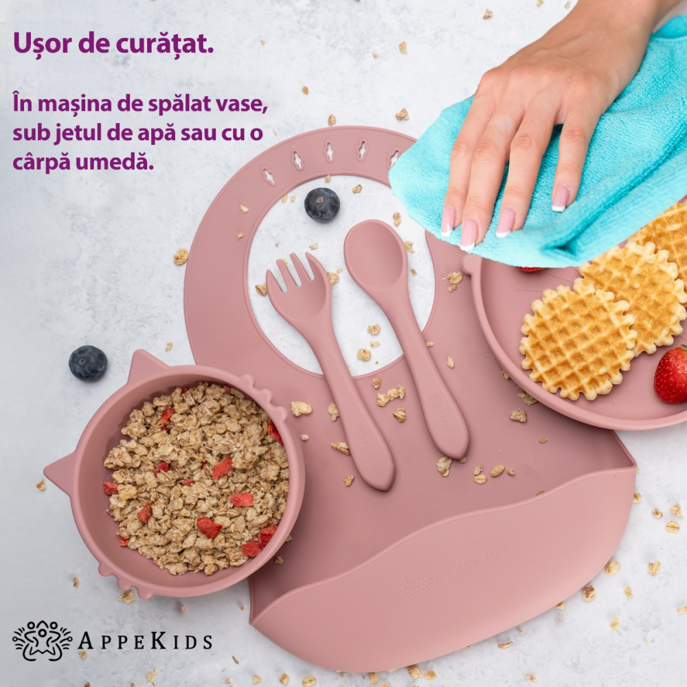 Set Diversificare AppeKids Kitty 5 piese, Old Rose - imagine 4