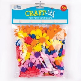 Flori cu pom-pom Baker Ross | Set 100 Bucăți