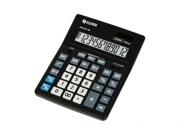Calculator Birou 12 Digiti Eleven, Dual Power, Ecran Inclinat