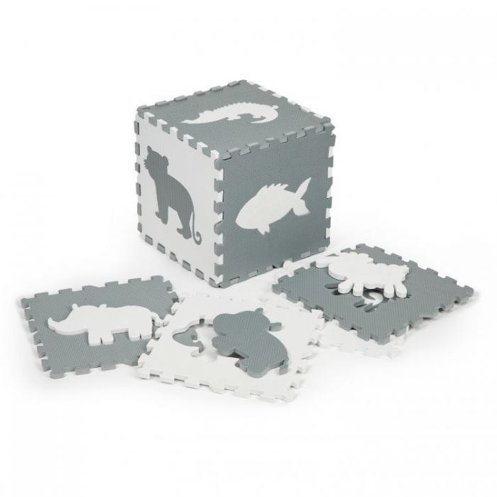 Saltea joacă Ecotoys puzzle gri 36 piese - imagine 2
