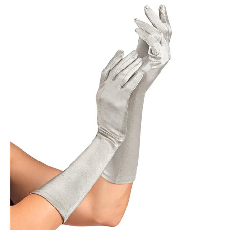 Manusi Argintii Lycra Satin Widmann | Carnaval