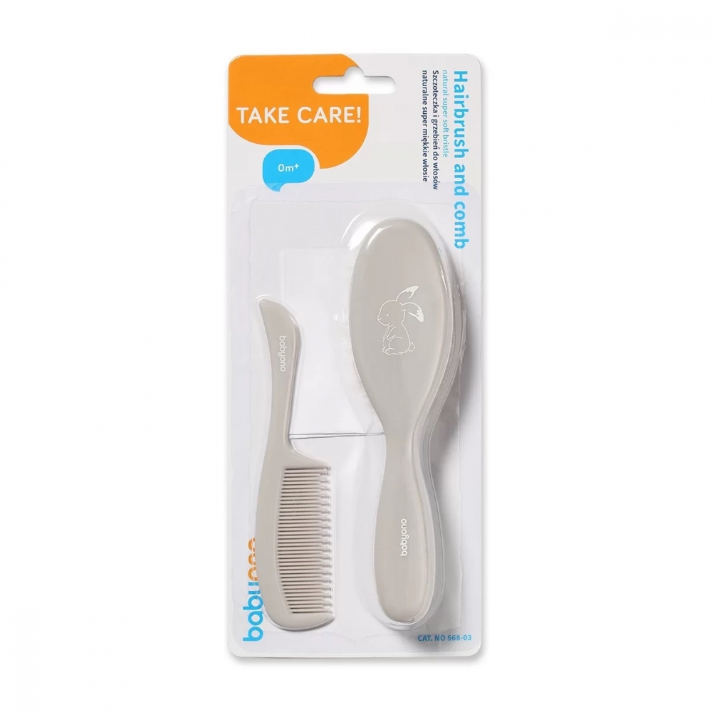 Set Perie Par Natural Bunny Grey Babyono