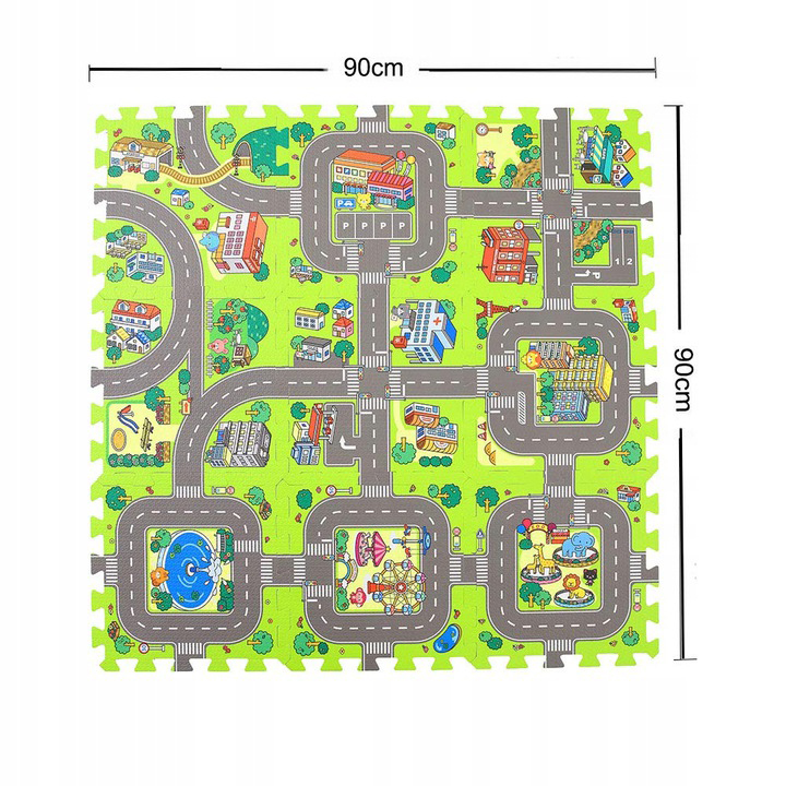 Matadi Covor Puzzle City Circuit | Joc Masini - imagine 3