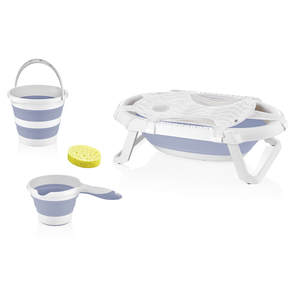Set Baie 5 Piese Babyjem Blue cu Cada Pliabilă - imagine 5