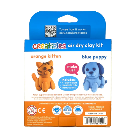 Plastilina Ooly Creatibles - Set DIY 4 culori cu uscare la aer - imagine 2