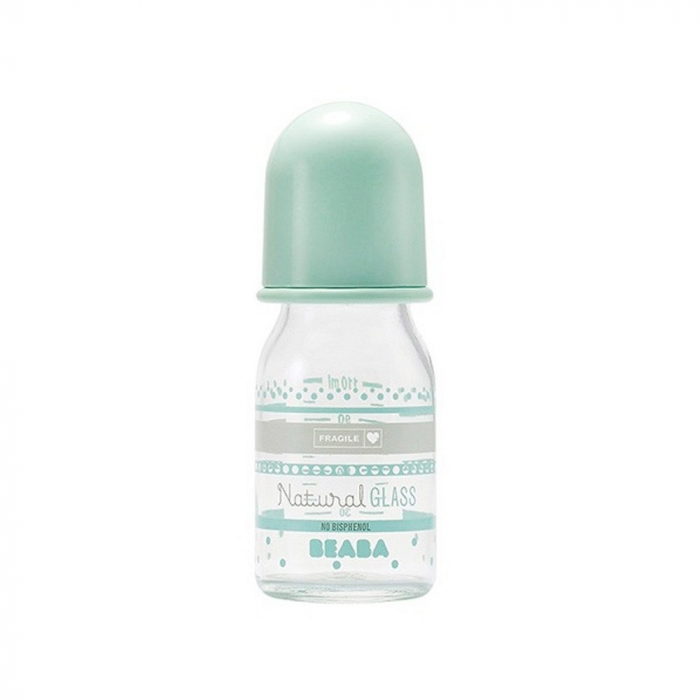 Biberon Beaba Sticlă 110ml Bleu Pastel, Anti-BPA