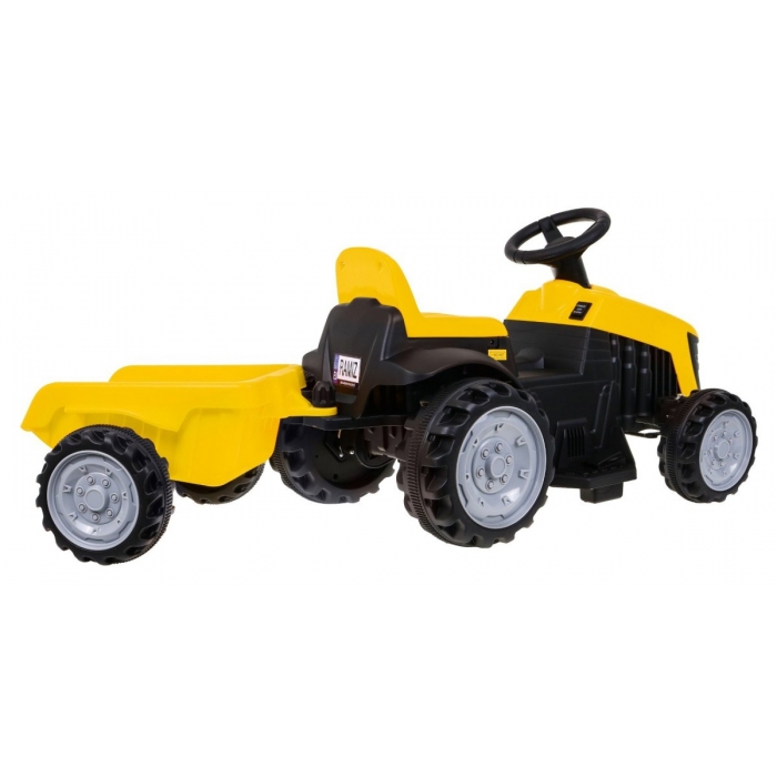 Tractor Electric Ramiz Galben cu Remorcă 25W - imagine 3