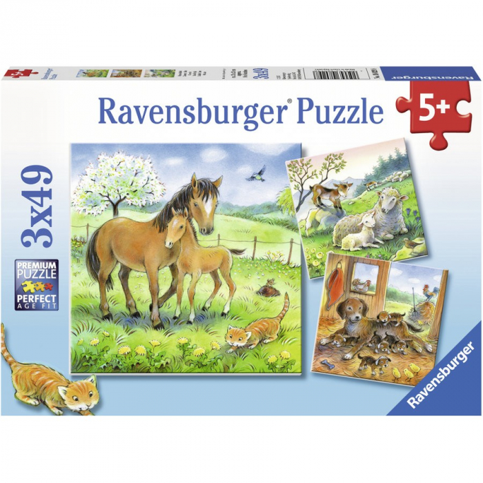 Puzzle Ravensburger Animale și Pui - Educativ și Distractiv
