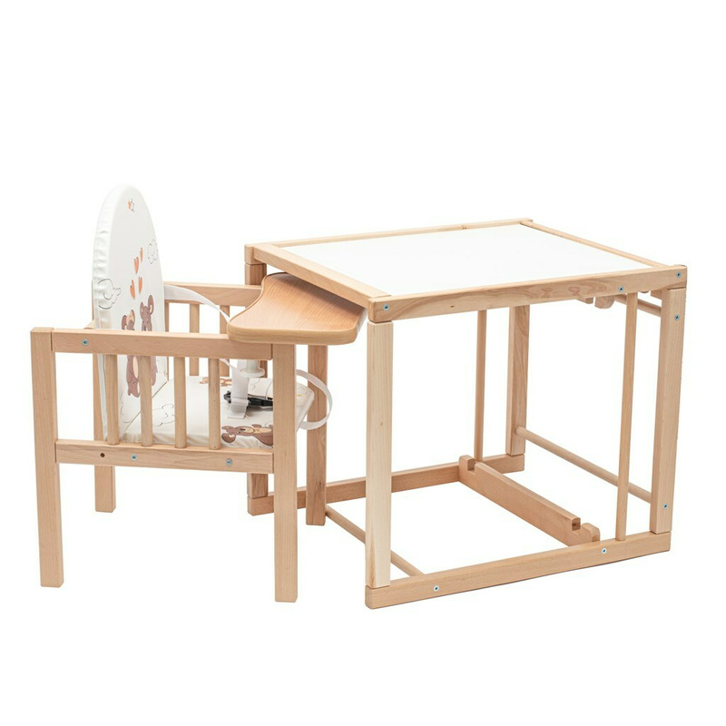 Scaun de masă 2 în 1 New Baby din lemn