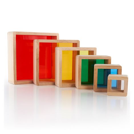 Rainbow Pyramid Guidecraft - Blocuri colorate educative - imagine 2