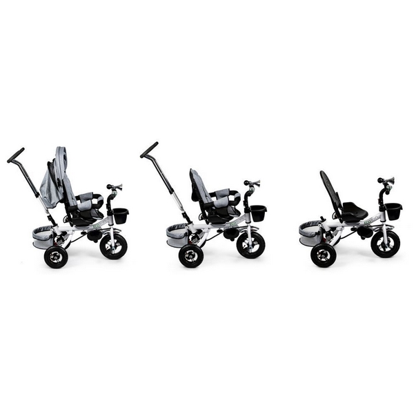 Tricicleta Ecotoys Gri cu Scaun Rotativ și Frână - imagine 4