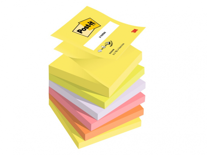 Notes Post-it Neon Z, 6x100 file, 76x76mm
