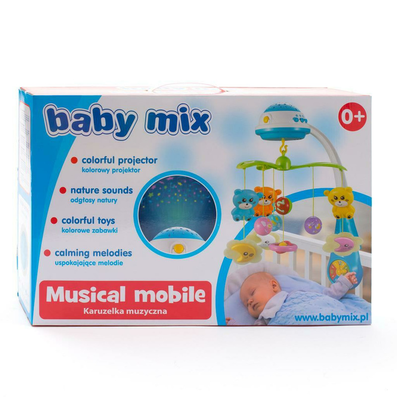 Carusel Muzical Baby Mix cu Proiecții și Sunete, Roșu