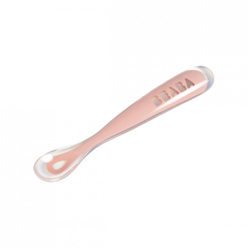Linguriță Silicon Beaba Roz, BPA Free, Alimentație Sigură - imagine 2