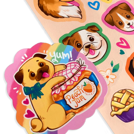 Ooly Stickiville Puppies & Peaches - Autocolante parfumate - imagine 3