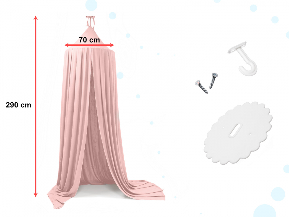 Cort Baldachin Ikonka Pink pentru Patut și Loc de Joacă - imagine 2