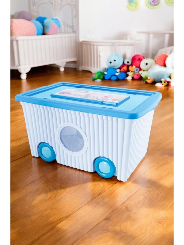 Cutie Depozitare Jucării Turcoaz 40L | Burak Toys - imagine 2