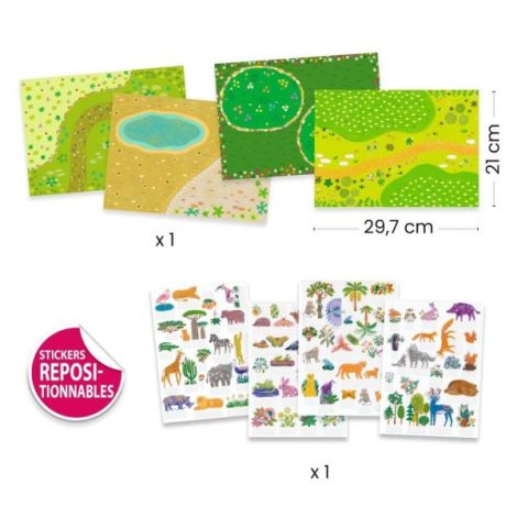 Set Creativ Djeco Stickere Reutilizabile Animale - imagine 4