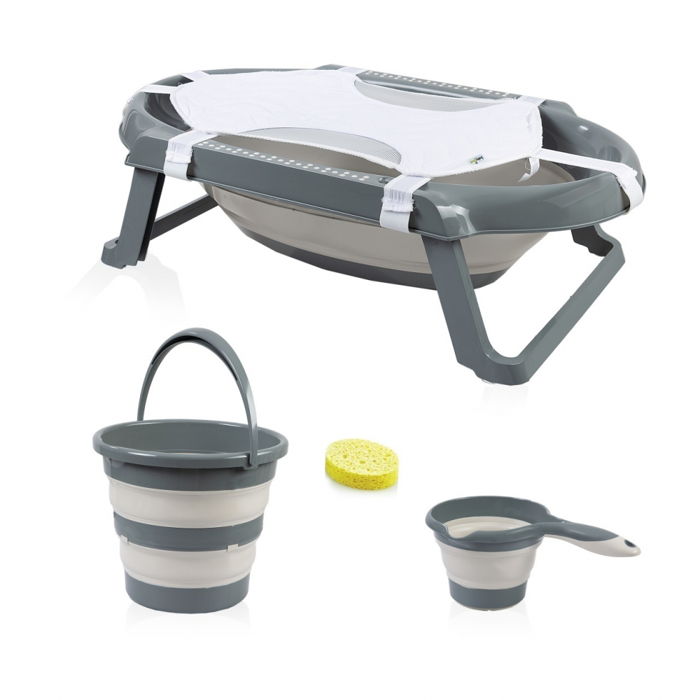 Set Cadă Pliabilă Babyjem 5 Piese Antracit - imagine 6