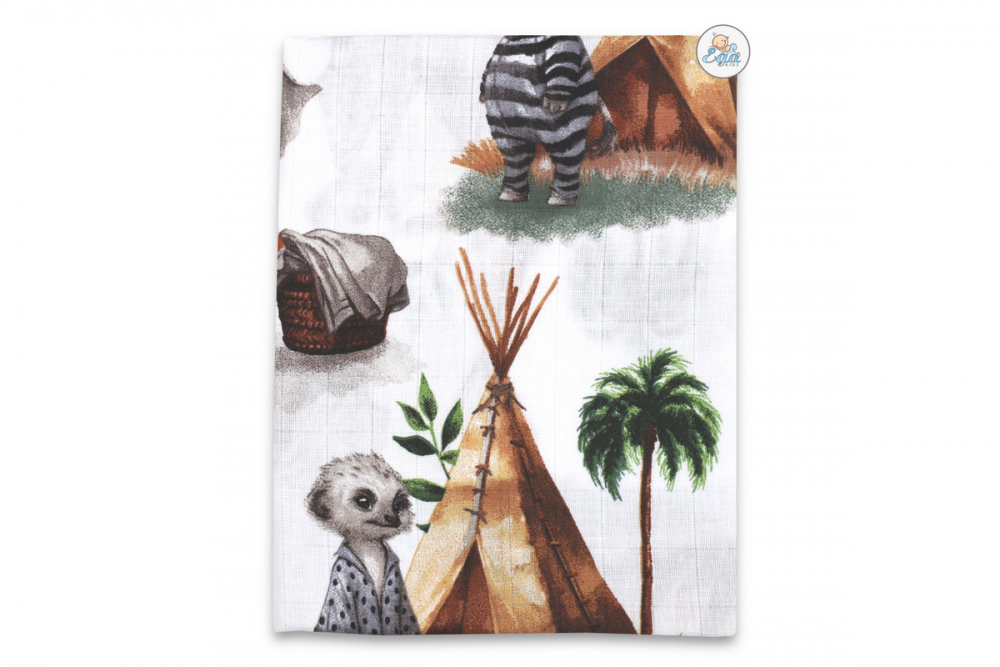 Scutec Bumbac Egakids Baby Safari 120x120cm - imagine 3