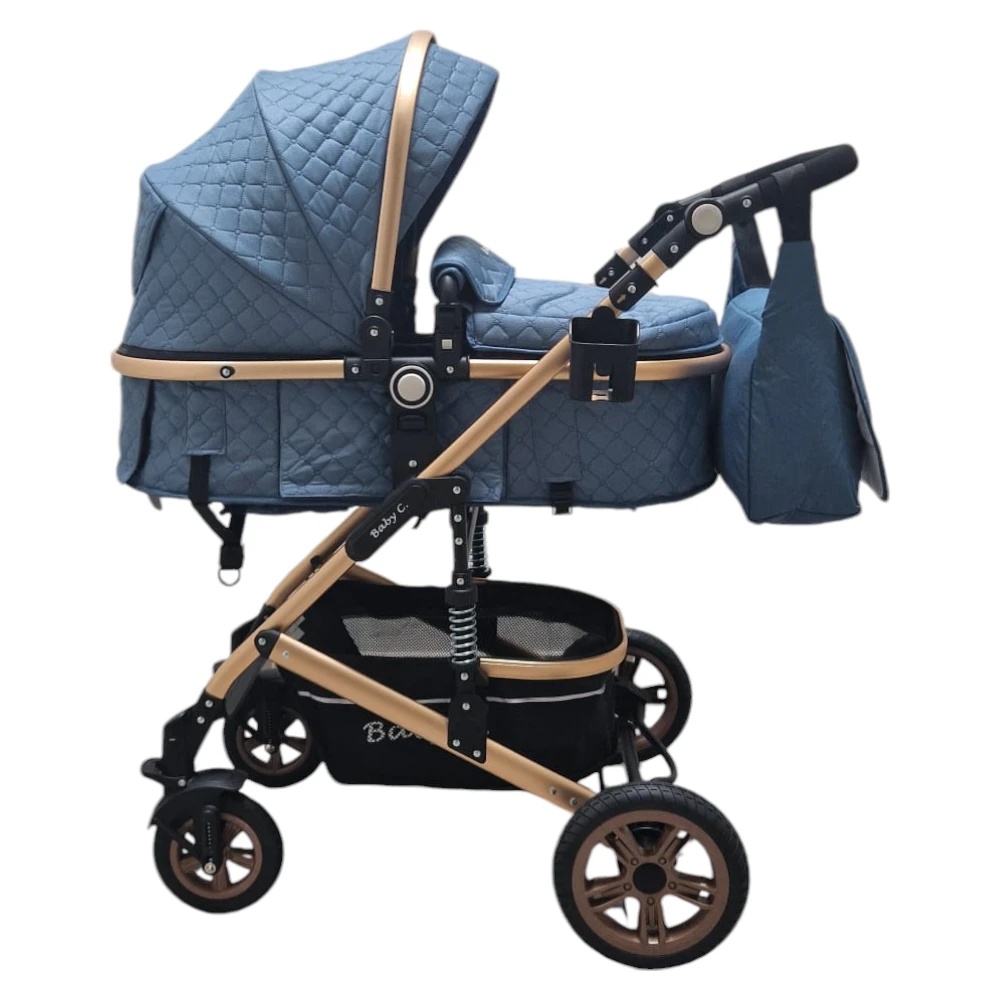 Baby Care PRO 531 2in1 Carucior Albastru Premium - imagine 4