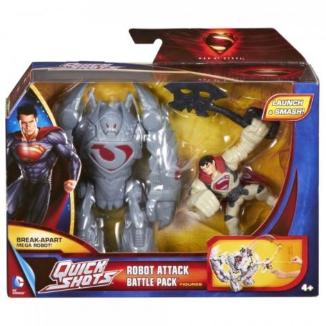 Figurina Man of Steel si Vehicul Robot Attack Mattel - imagine 2