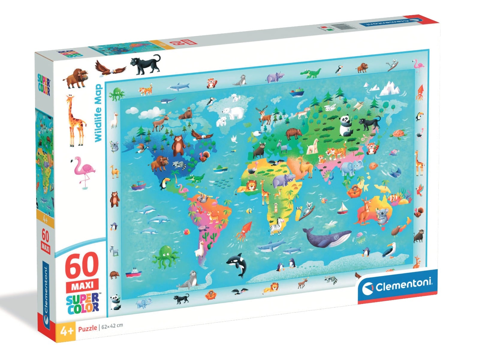 Puzzle Clementoni Maxi Harta Animale 60 Piese