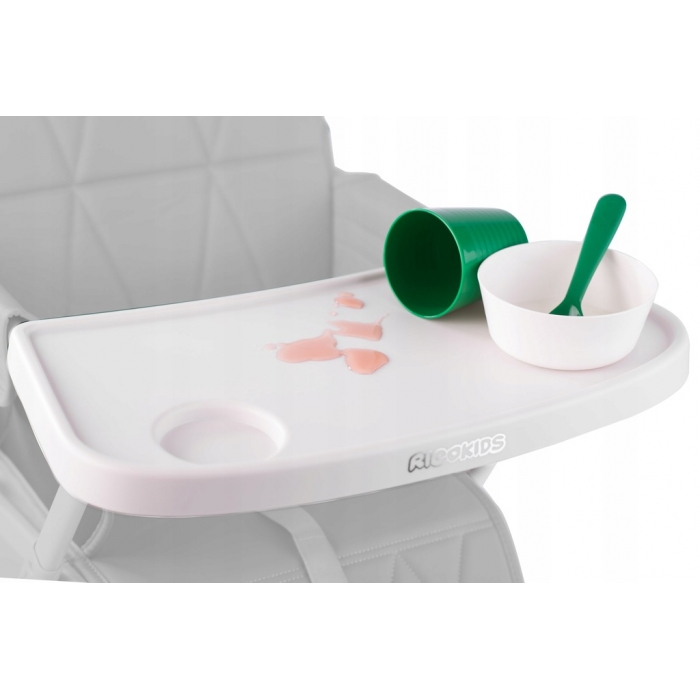 Scaun de masă Ricokids Nuco Alb/Gri, Siguranță și Design - imagine 2