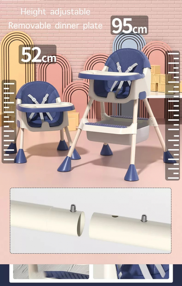 Scaun Masa Little Mom 2-in-1 Reglabil - imagine 6