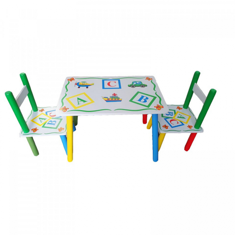 Masuta copii Novokids My first table Alb Verde - imagine 4