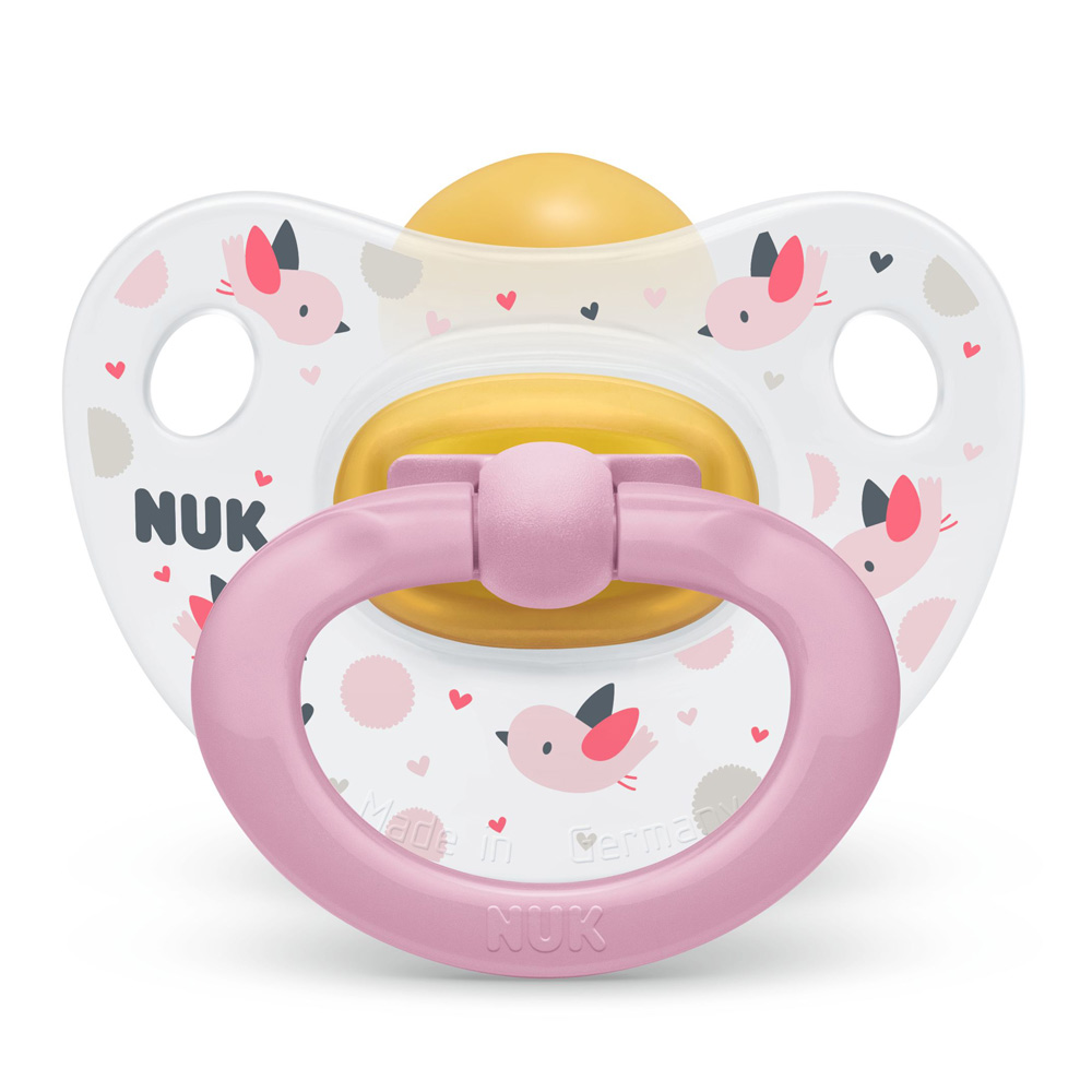 Suzeta NUK Happy Kids Latex M1 Roz, 0-6 luni