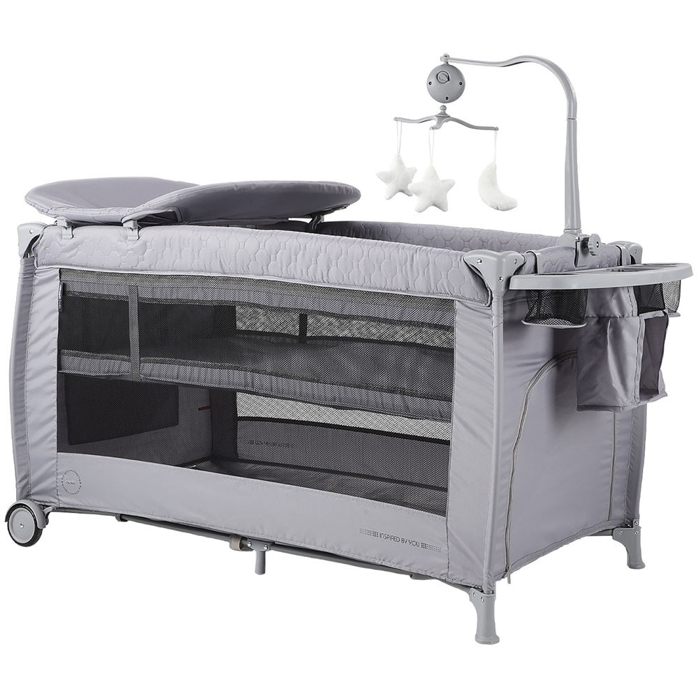 Patut Pliabil Chipolino Bella Ash Grey, 2 Nivele - imagine 3
