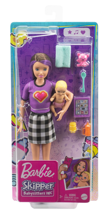 Păpușă Barbie Skipper Babysitter cu accesorii
