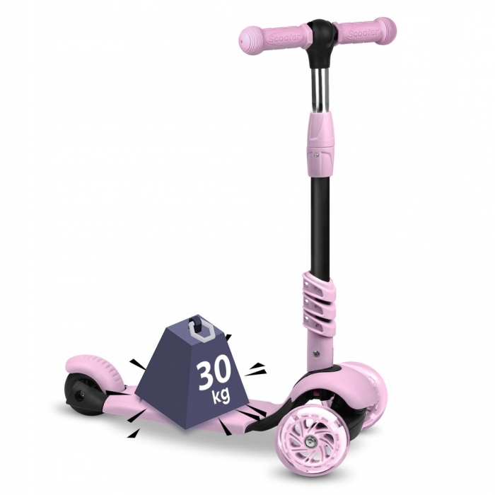 Trotineta Ricokids Cubi 3in1 Roz, LED, Scaunel - imagine 3