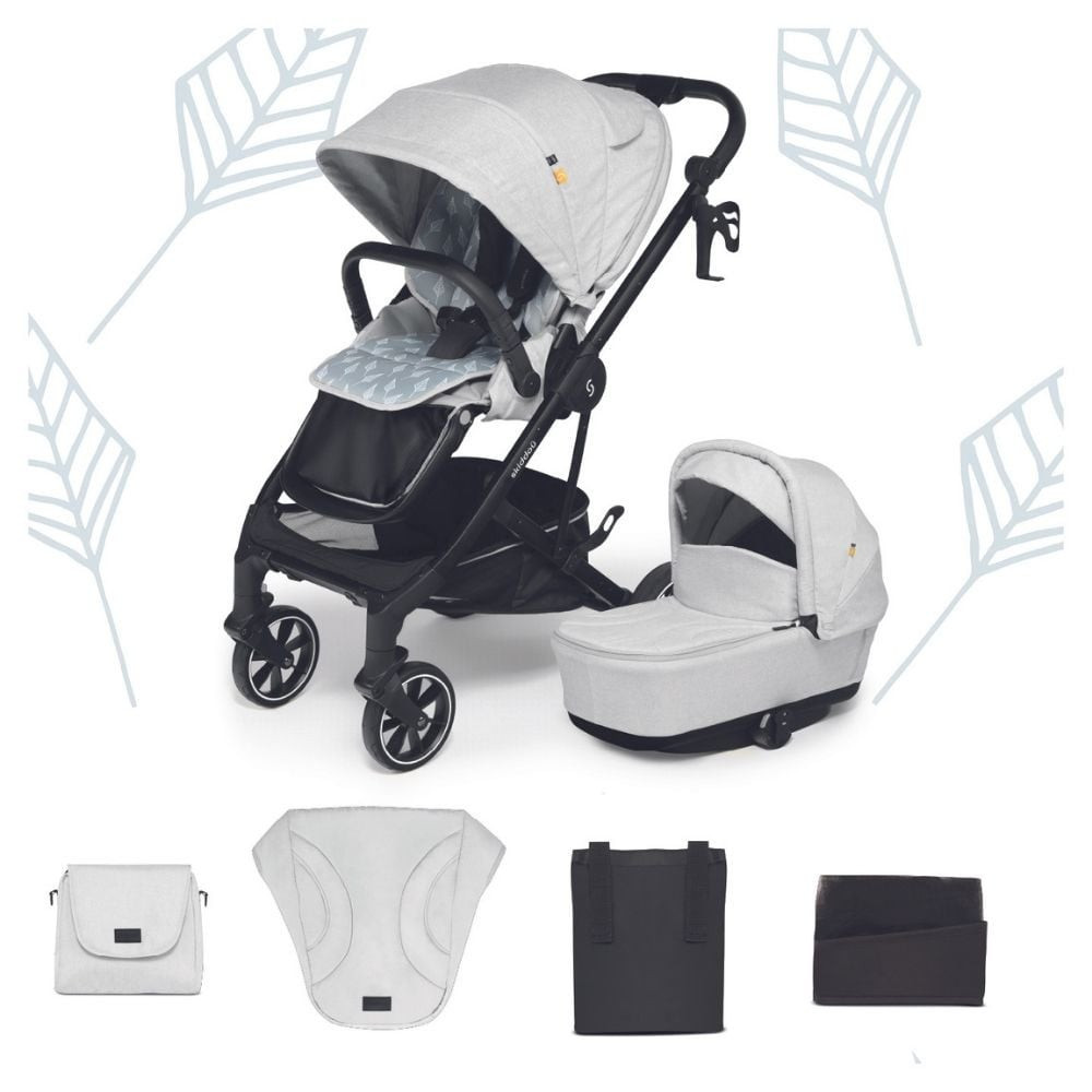 Carucior 2 in 1 Skiddou Moss Gri, Compact și Modern