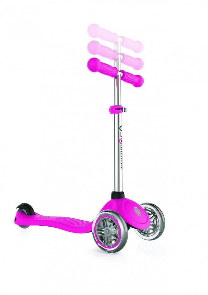 Trotineta Primo V2 Lights Globber Roz, 3 Roti LED - imagine 3