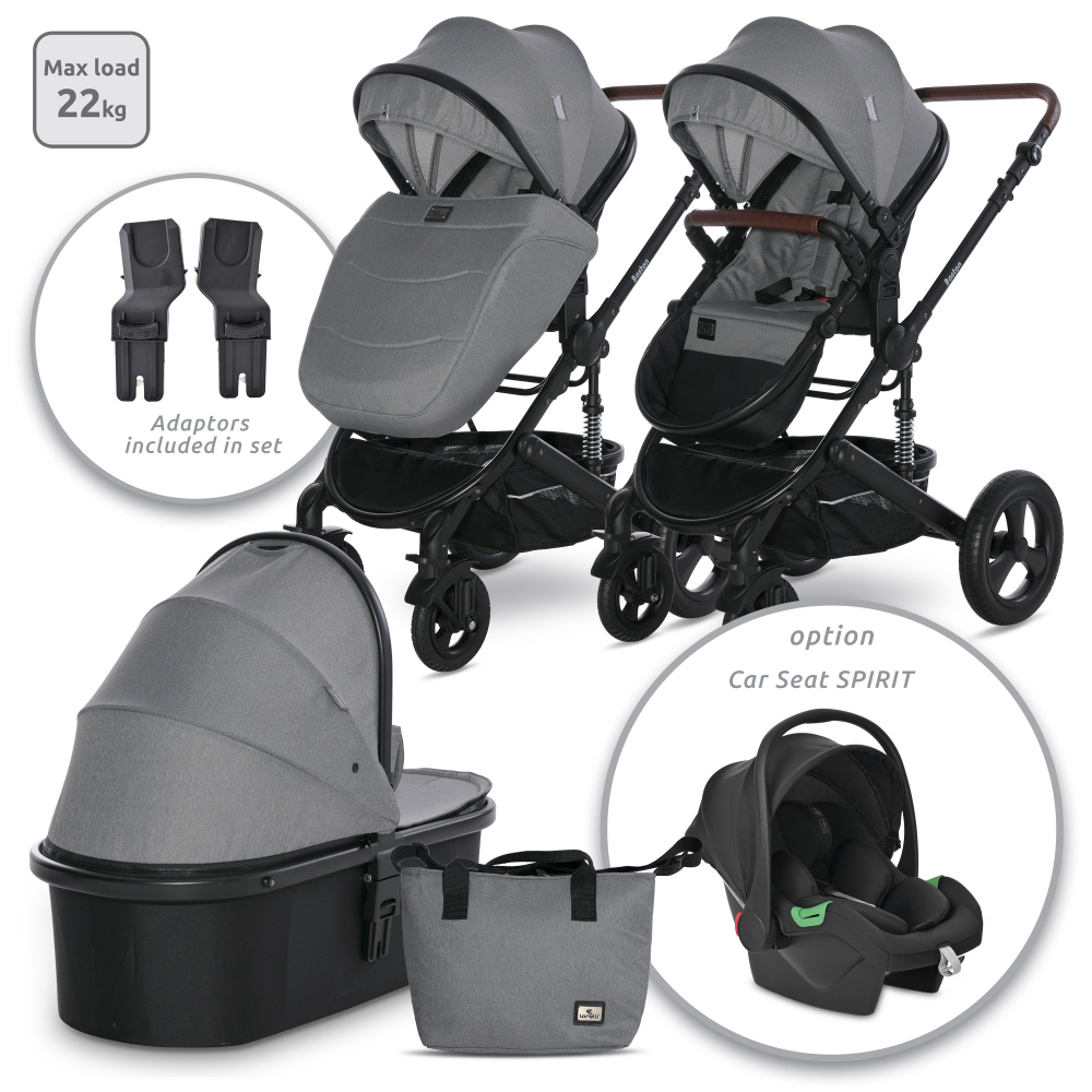 Carucior Transformabil Lorelli Boston, 3 in 1, Gri - imagine 5