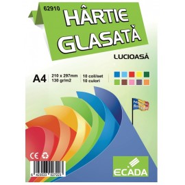 Hartie Glasață Ecada, 10 Culi, A4, Asortată