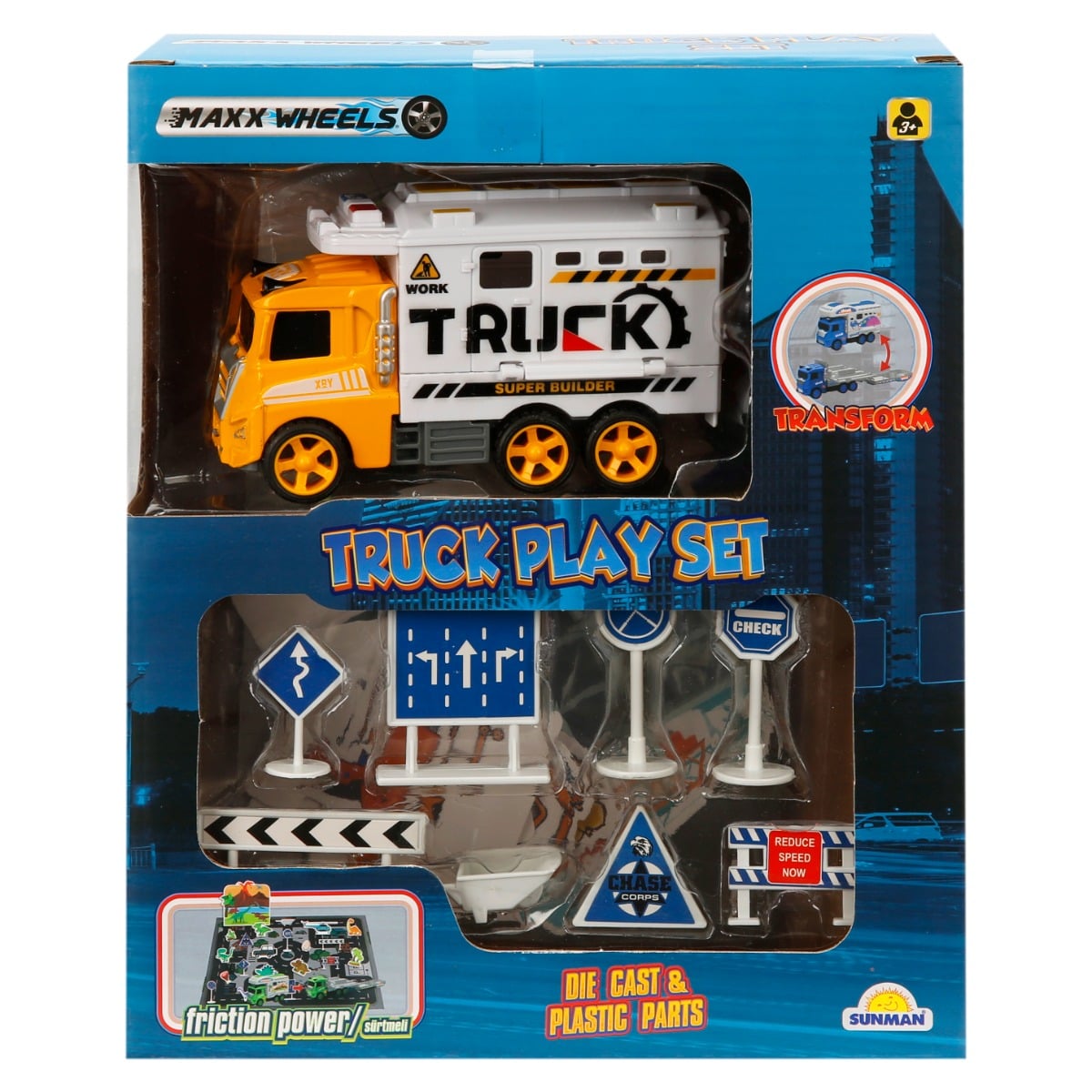 Set Maxx Wheels Work Truck, Galben, 3 Ani+