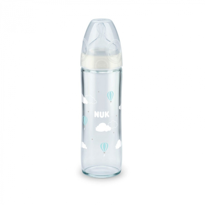 Biberon Nuk New Classic 240ml, Alb, 0-6 luni