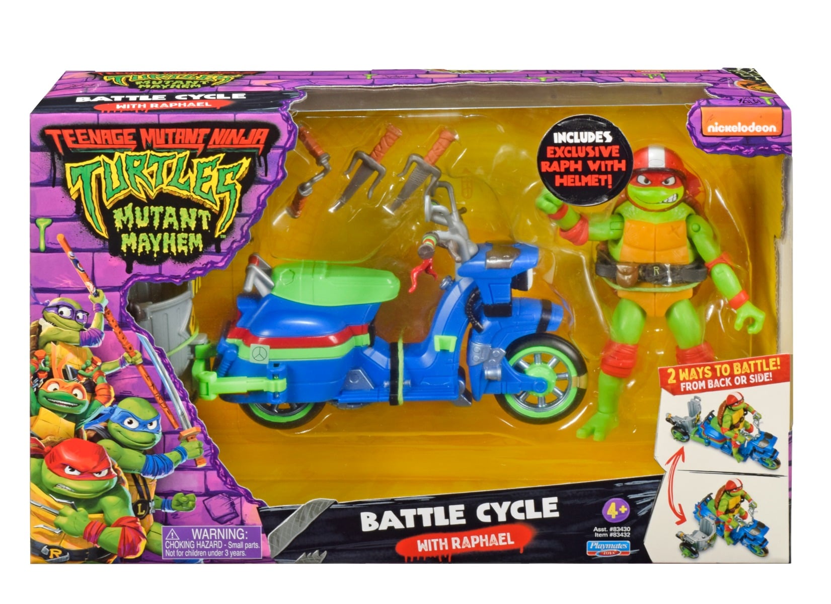 Figurina Raphael Testoasele Ninja cu Battle Cycle