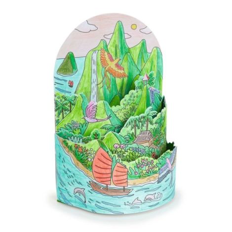 Peisaj insular 3D Djeco - Colorat și asamblat - imagine 3