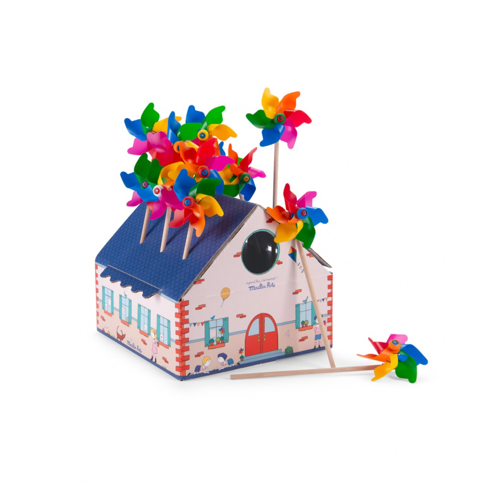 Morisca de vânt Moulin Roty multicoloră