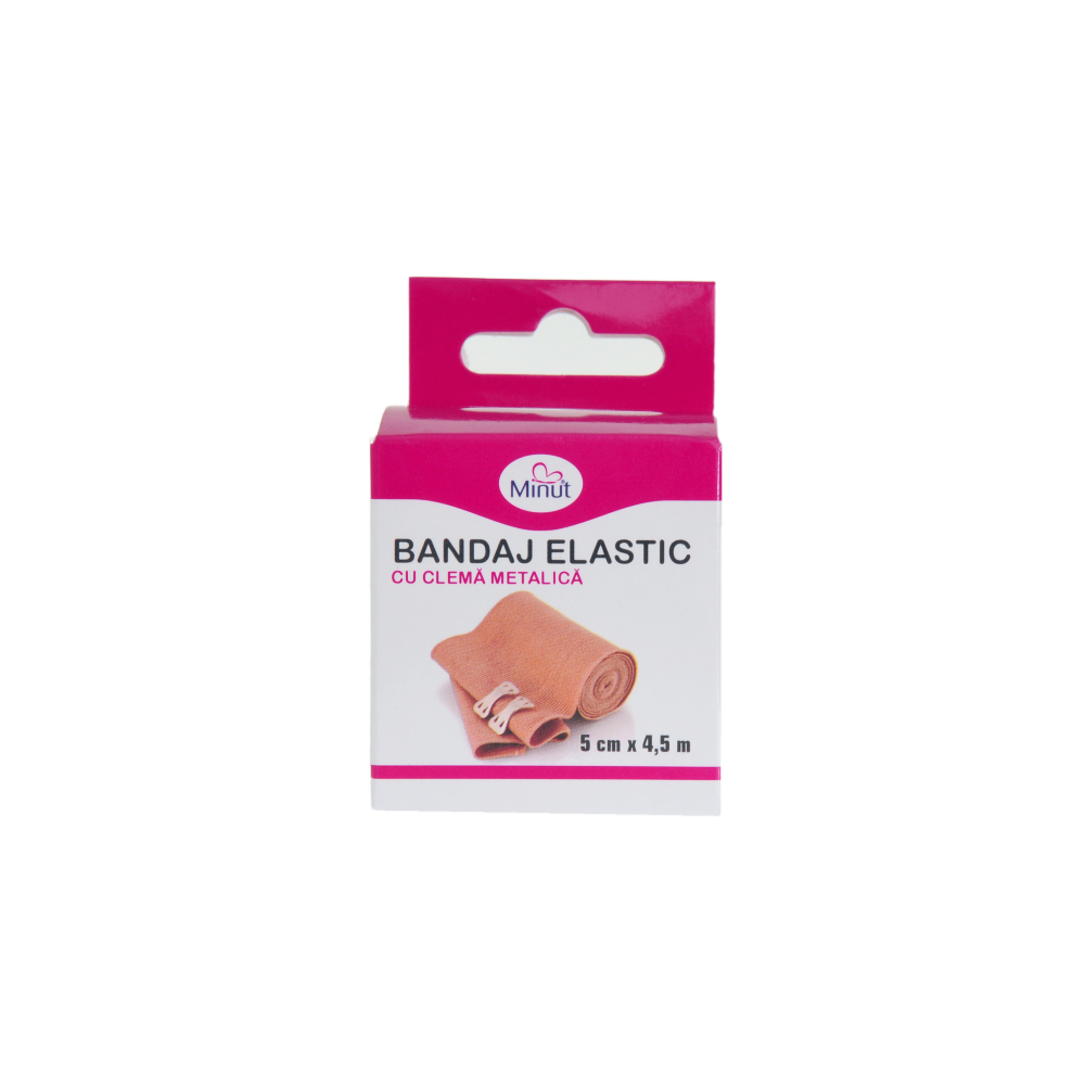 Bandaj Elastic Minut cu Clema 5cmx4.5m