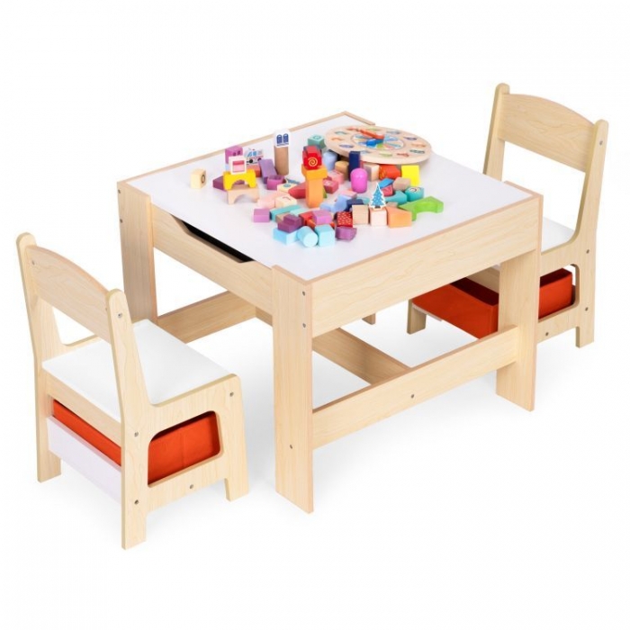 Set Masa+Scaune Copii Ecotoys cu Tablă - imagine 5