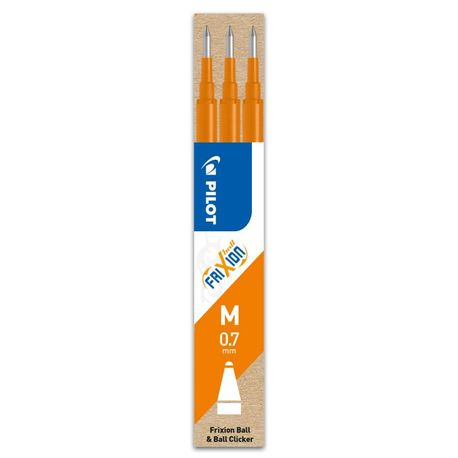 Rezerve Pilot Frixion Ball 0.7 mm, Portocaliu, Set 3 buc