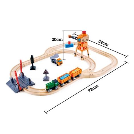 Hape Set Tren Marfa cu Macara - 34 Piese - imagine 6