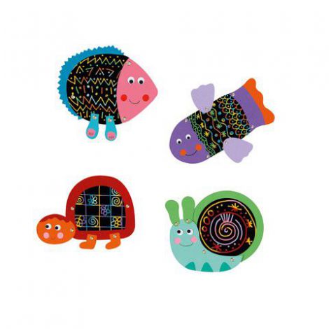 Djeco Set Razuit Animale Amuzante | Creativ 3-6 Ani - imagine 2