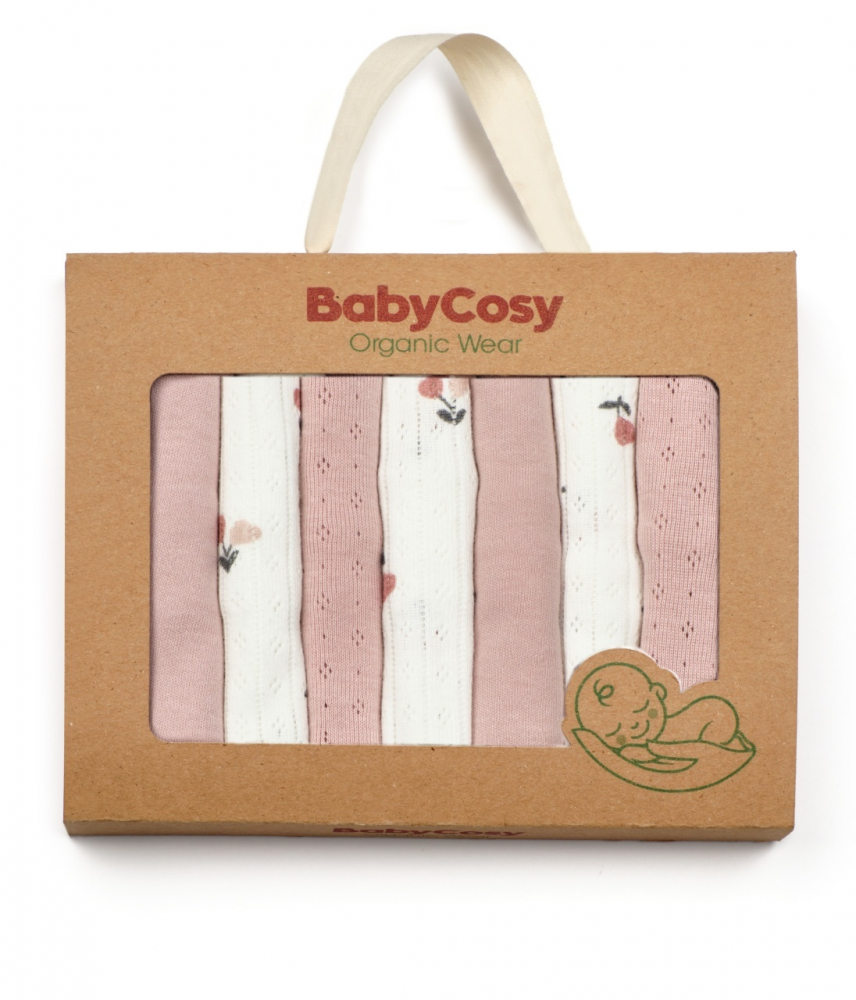 Set 7 Batistute Bumbac BabyCosy Roz - imagine 3